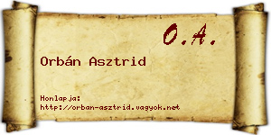 Orbán Asztrid névjegykártya